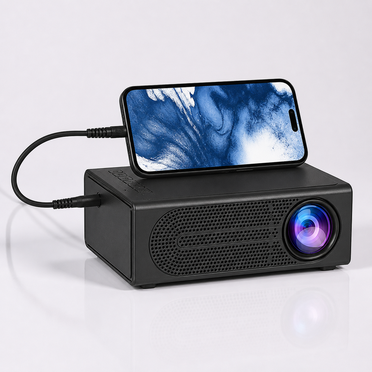 Portable Mini Projector Compact Home Theater with Manual Focus Wheel Small