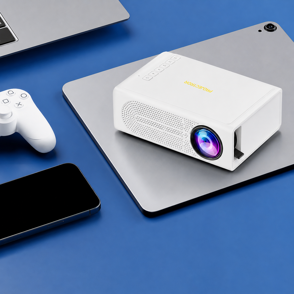 Portable Mini Projector Compact Home Theater with Manual Focus Wheel Small