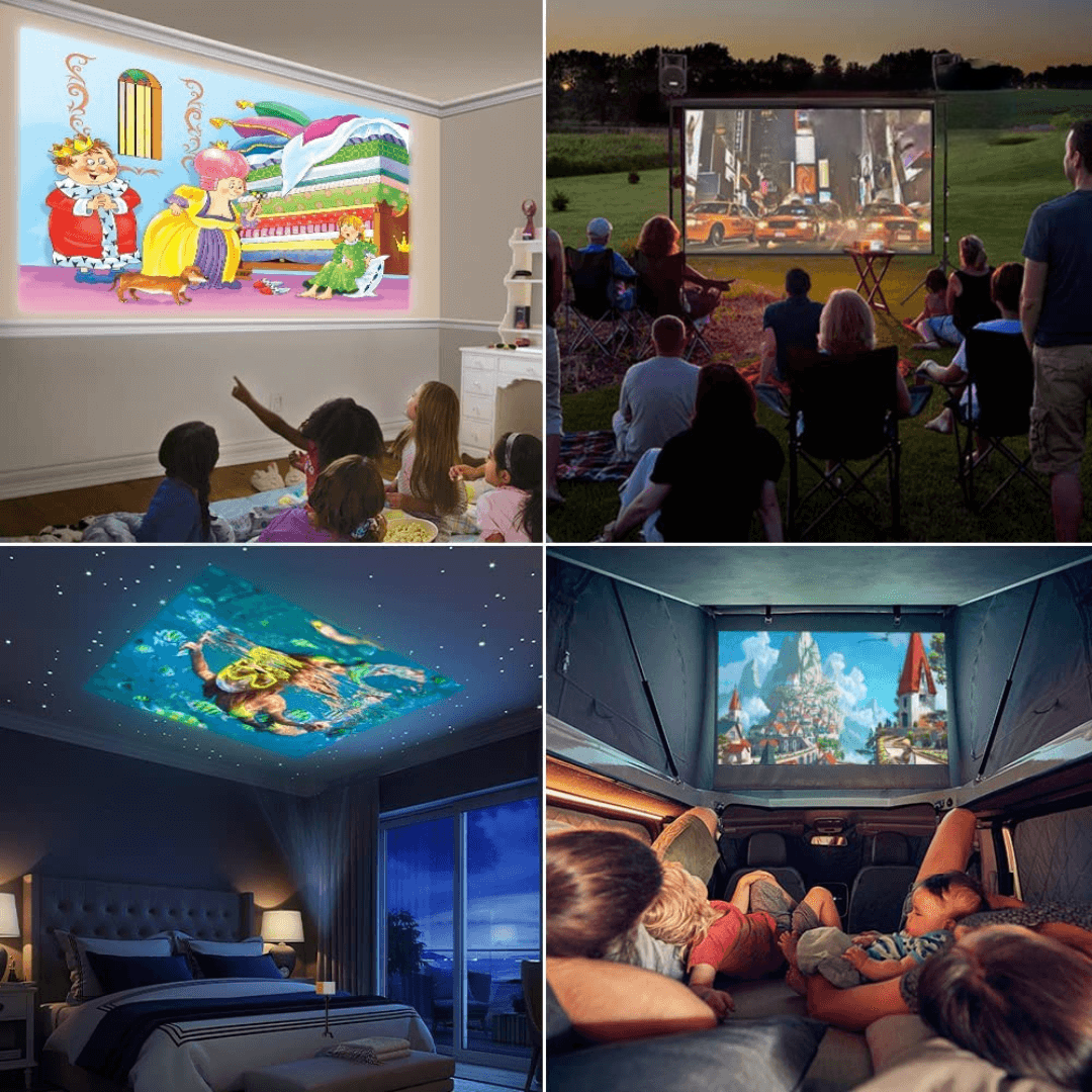 Portable Mini Projector Compact LED with Manual Focus and Micro USB Port Pocket
