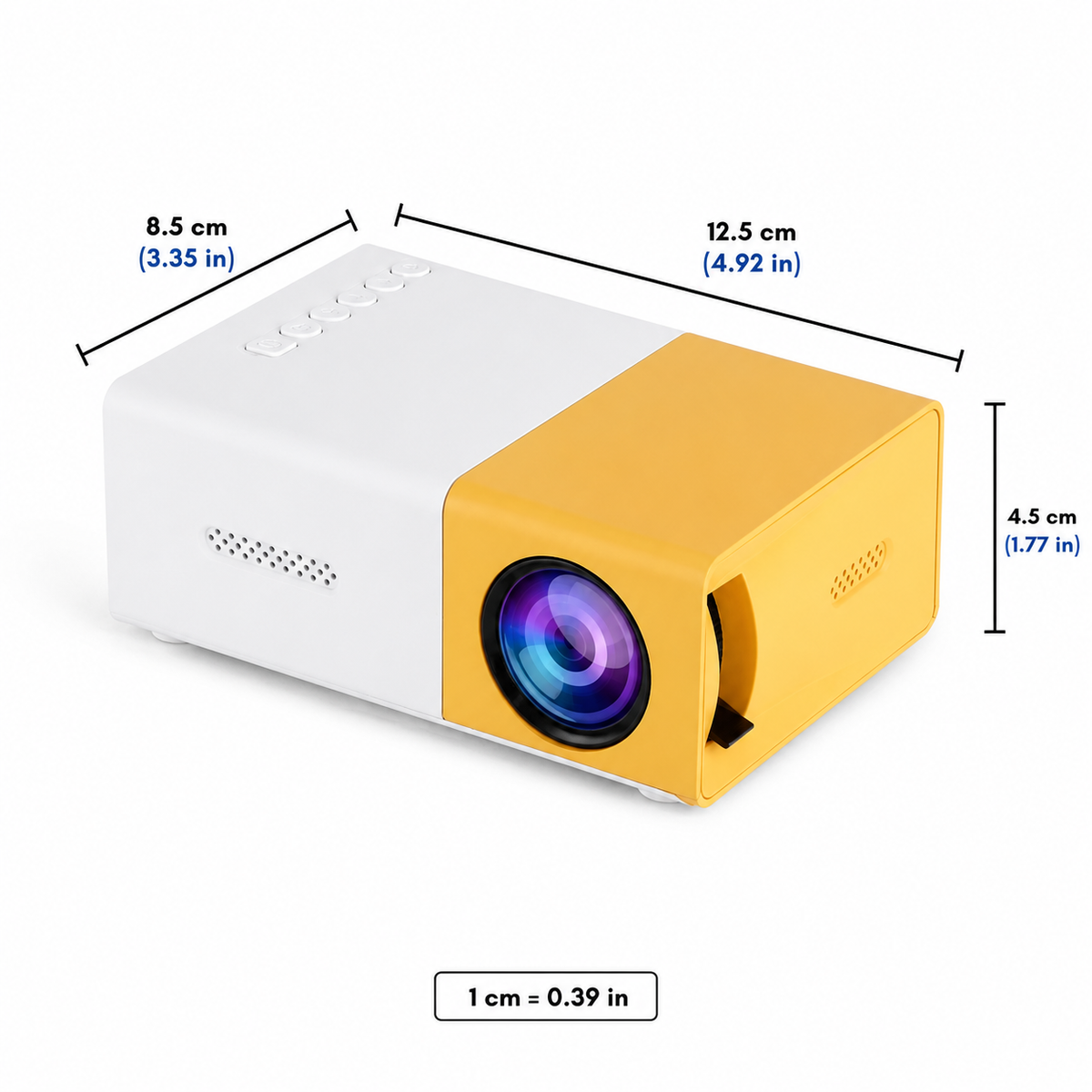 Portable Mini Projector Compact LED with Manual Focus and Micro USB Port Pocket