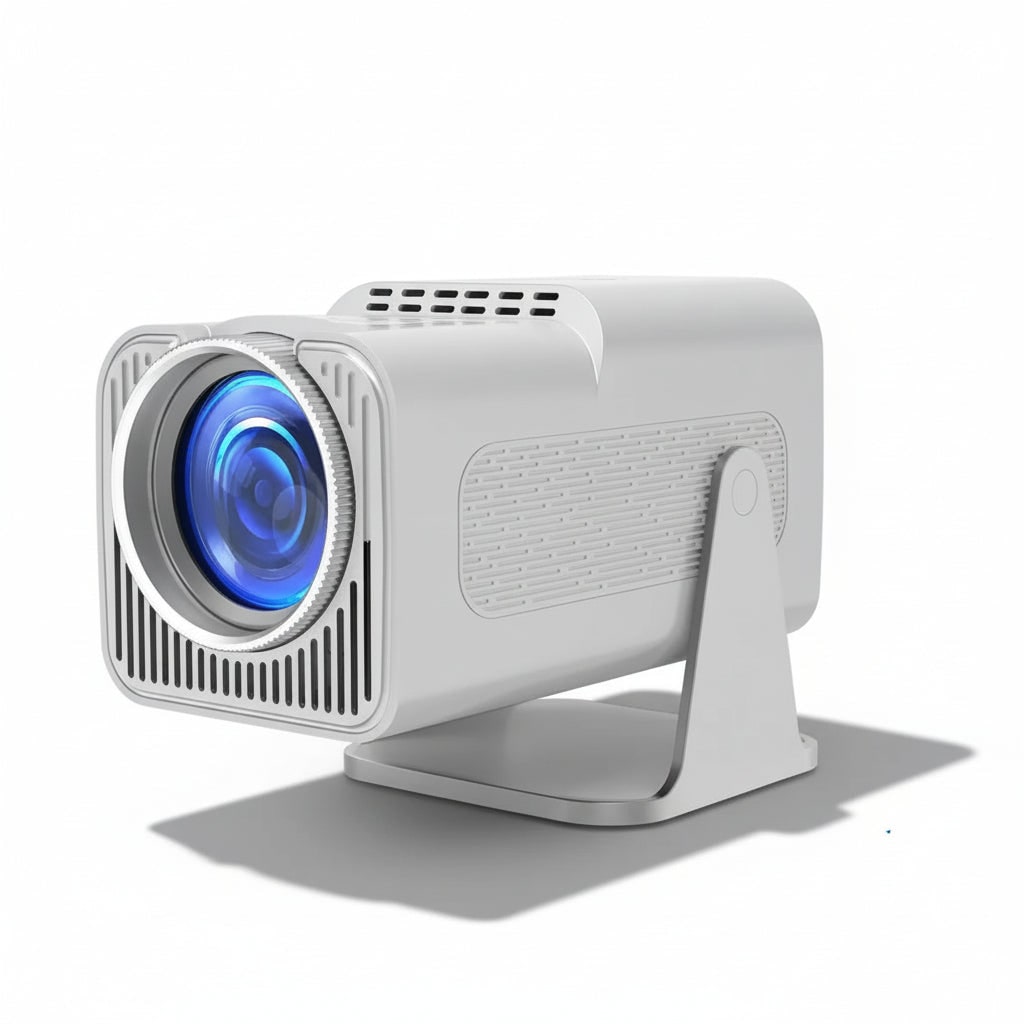 Portable Mini Smart Projector with Rotating Stand and Remote Control Quiet