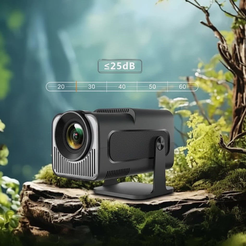 Portable Mini Smart Projector with Rotating Stand and Remote Control Quiet