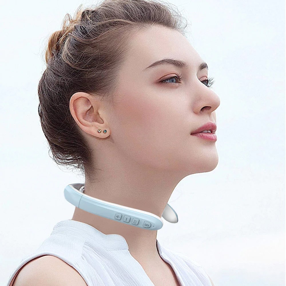 Portable Neck Massager Cordless Wireless Electric Heating Vibration Device U-shaped