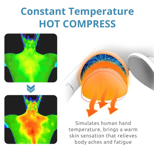 Portable Neck Massager Cordless Wireless Electric Heating Vibration Device U-shaped