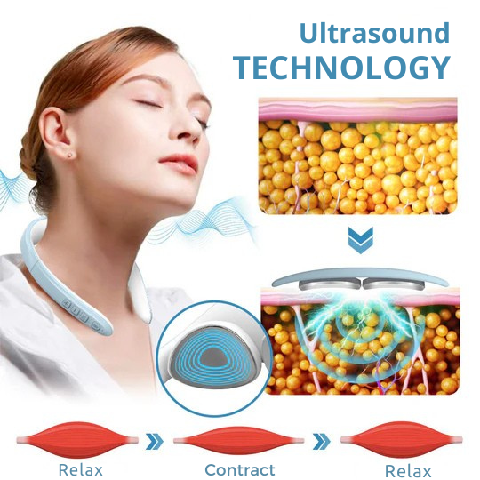 Portable Neck Massager Cordless Wireless Electric Heating Vibration Device U-shaped