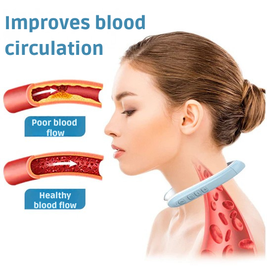 Portable Neck Massager Cordless Wireless Electric Heating Vibration Device U-shaped