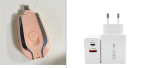 Portable Power Bank Keychain Charger with Retractable Connector and Carabiner Clip