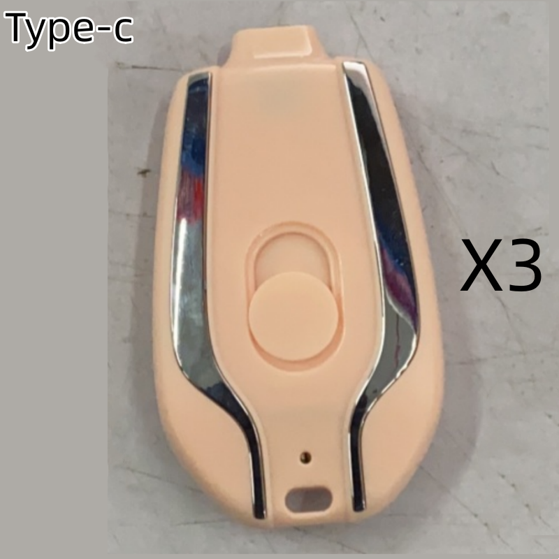 Portable Power Bank Keychain Charger with Retractable Connector and Carabiner Clip