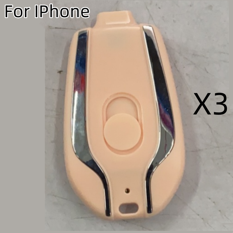 Portable Power Bank Keychain Charger with Retractable Connector and Carabiner Clip
