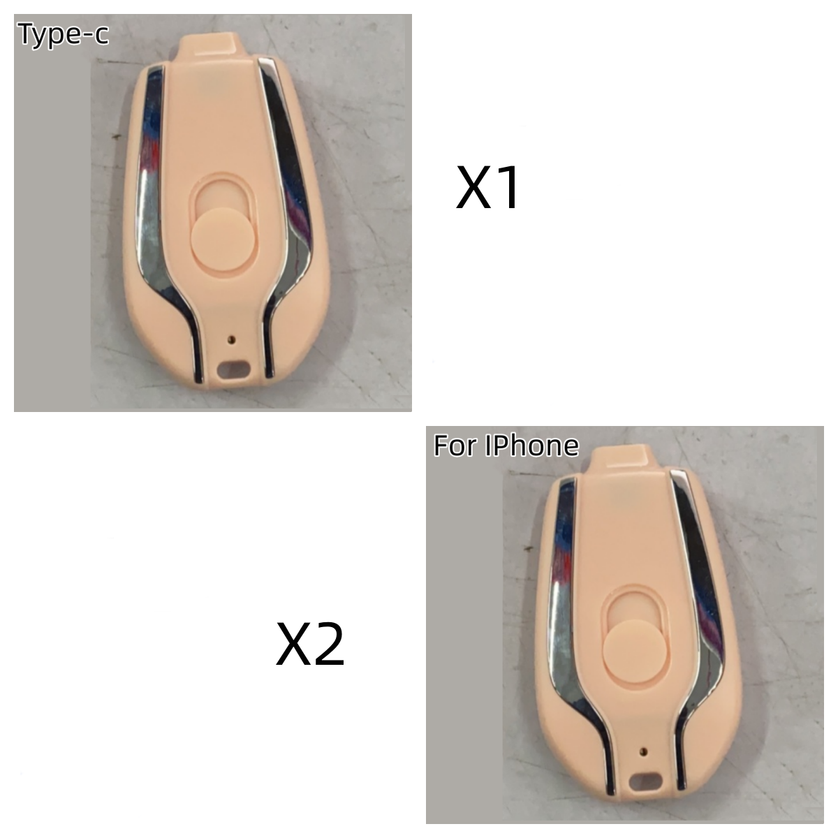 Portable Power Bank Keychain Charger with Retractable Connector and Carabiner Clip