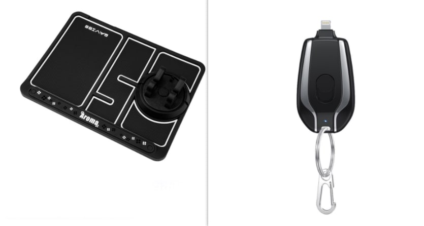 Portable Power Bank Keychain Charger with Retractable Connector and Carabiner Clip