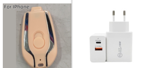Portable Power Bank Keychain Charger with Retractable Connector and Carabiner Clip