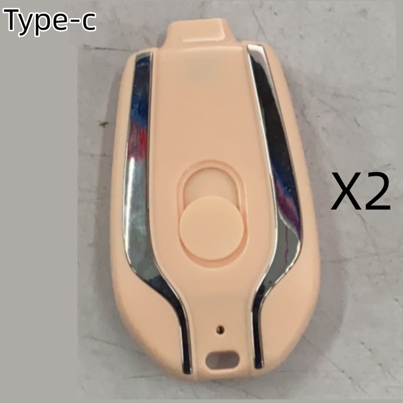 Portable Power Bank Keychain Charger with Retractable Connector and Carabiner Clip