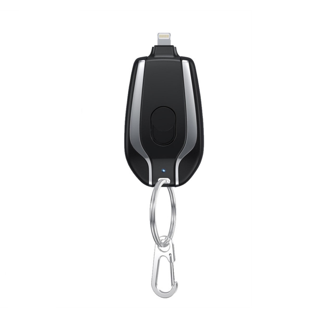Portable Power Bank Keychain Charger with Retractable Connector and Carabiner Clip