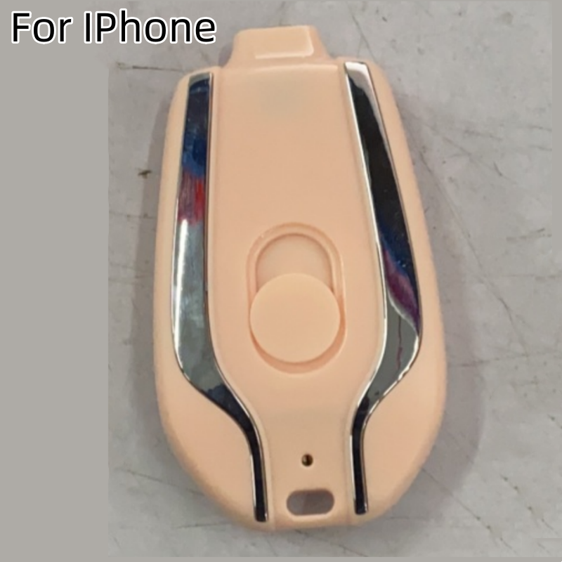 Portable Power Bank Keychain Charger with Retractable Connector and Carabiner Clip