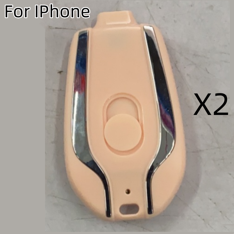 Portable Power Bank Keychain Charger with Retractable Connector and Carabiner Clip