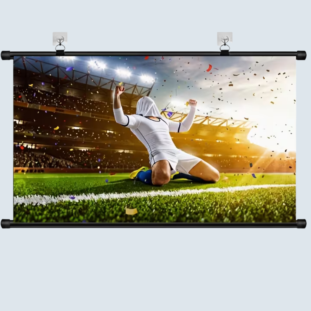 Portable Projector Screen with Stand Wall Mount 16 9 Widescreen White