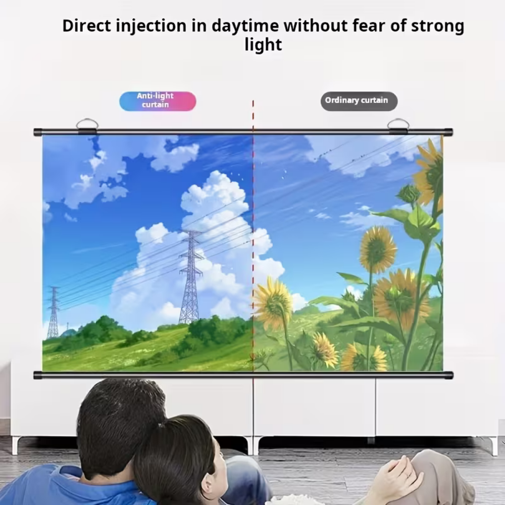 Portable Projector Screen with Stand Wall Mount 16 9 Widescreen White