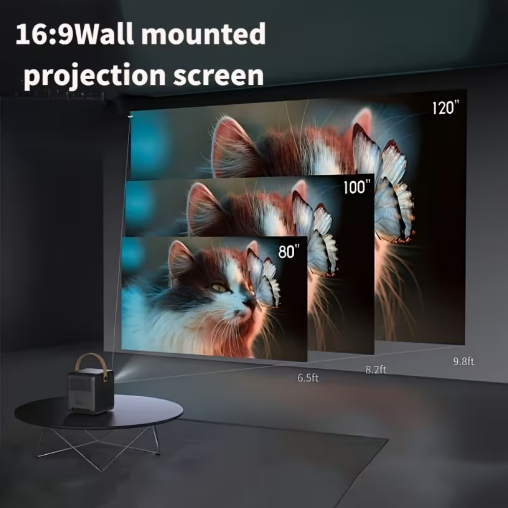 Portable Projector Screen with Stand Wall Mount 16 9 Widescreen White