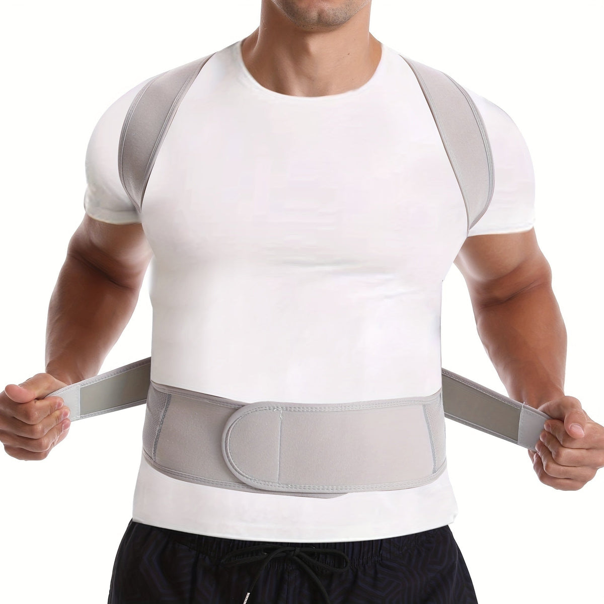 Posture Corrector Back Brace with Lumbar Support and Adjustable Mesh Straps
