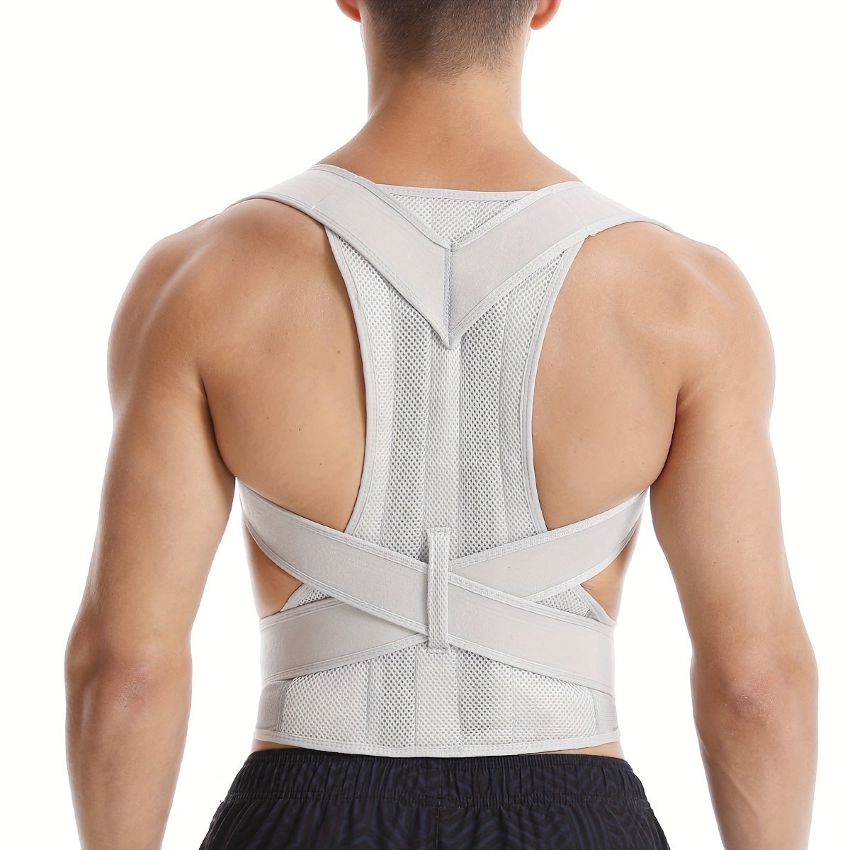 Posture Corrector Back Brace with Lumbar Support and Adjustable Mesh Straps