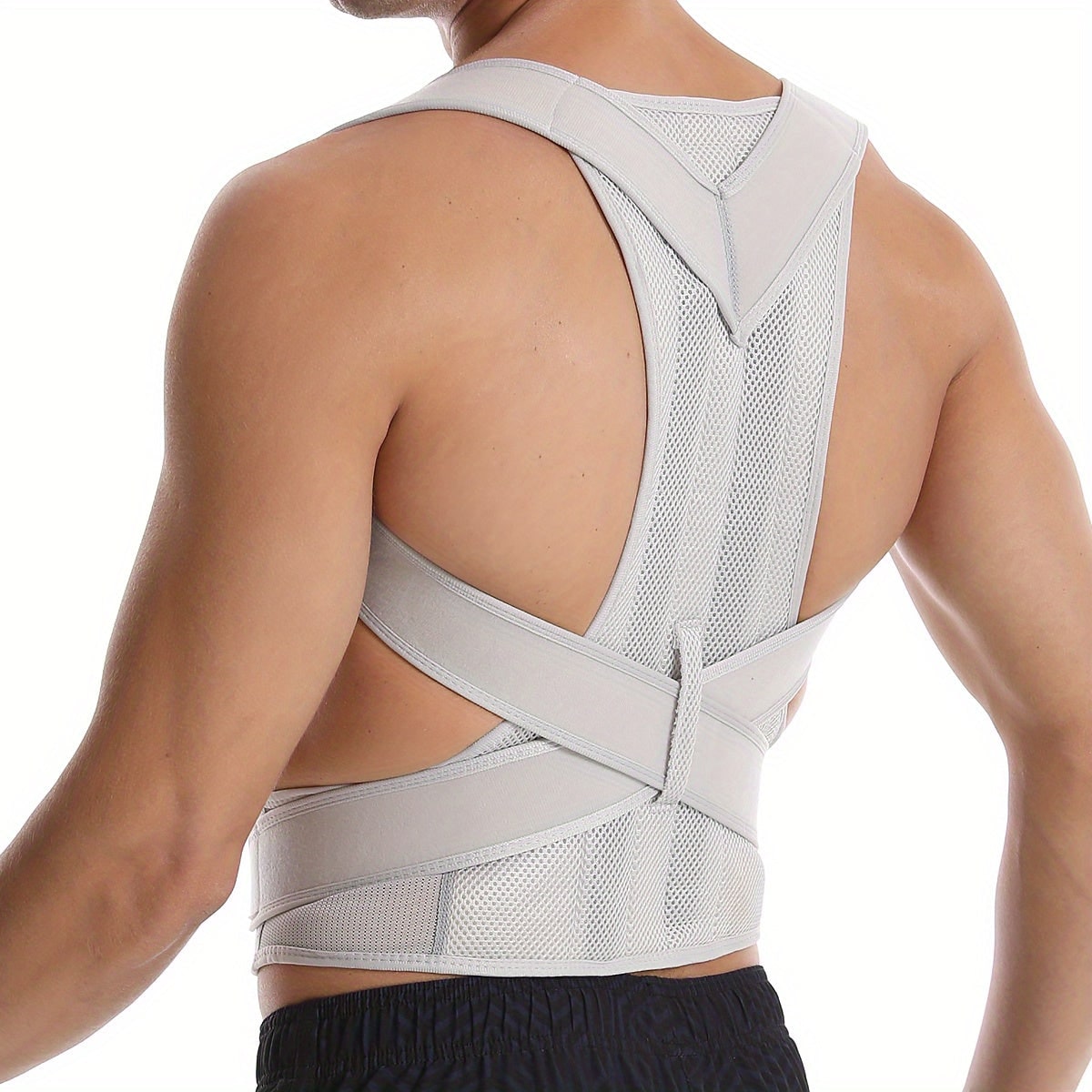 Posture Corrector Back Brace with Lumbar Support and Adjustable Mesh Straps