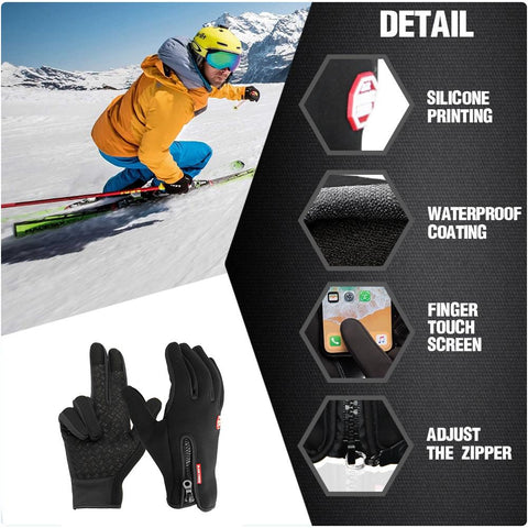 Unisex Winter Gloves Insulated Thermal Gloves with Non-Slip Grip Design