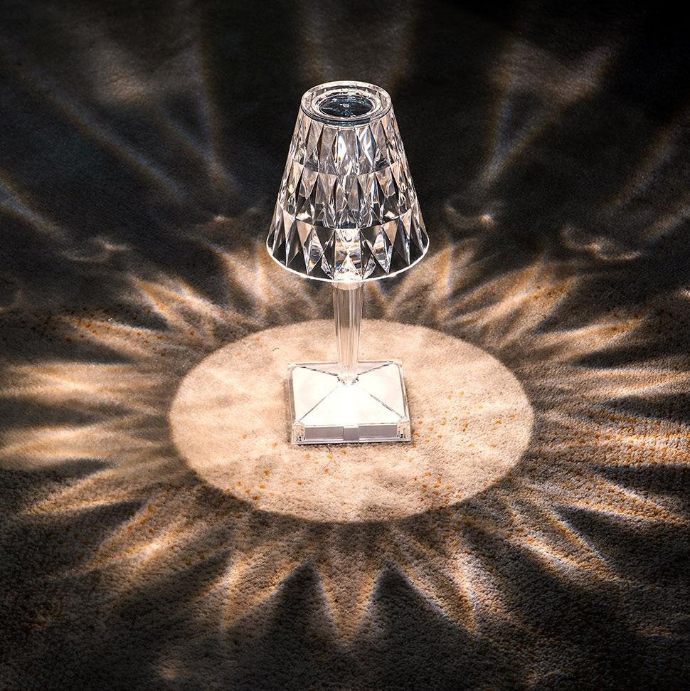 Elegant Crystal Accent Lamp Dimmable Rechargeable Lighting for Home