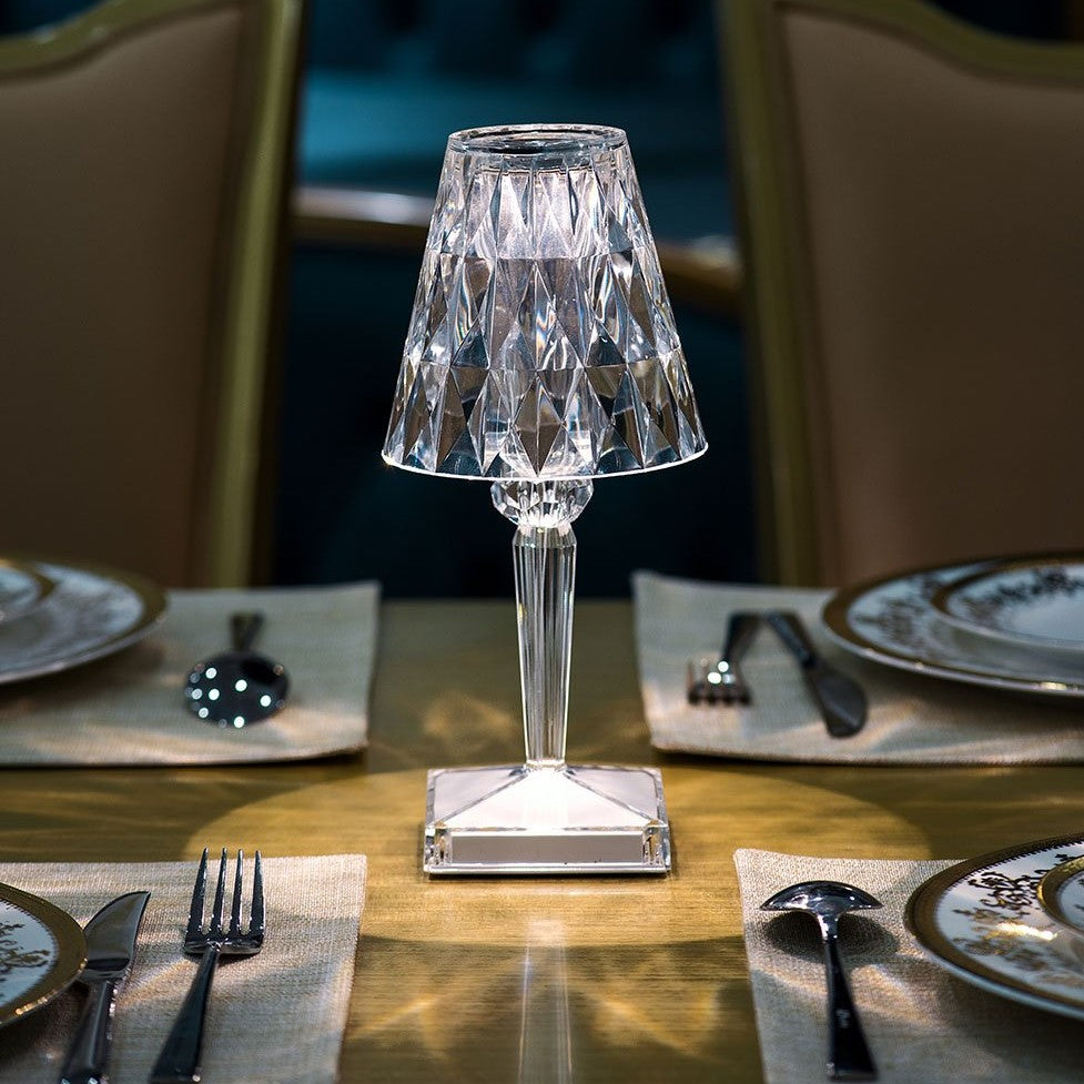 Elegant Crystal Accent Lamp Dimmable Rechargeable Lighting for Home