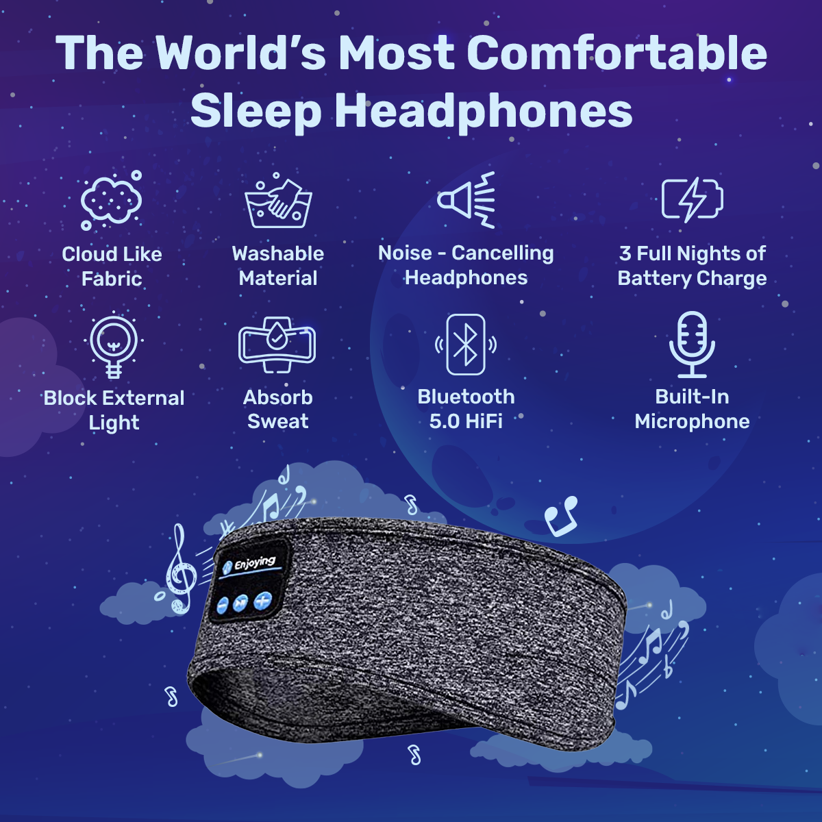 Comfortable Wireless Headphones for Sleeping and Relaxation