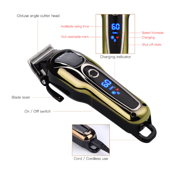 Professional Cordless Hair Clippers and Trimmers for Barber with Digital LED Display