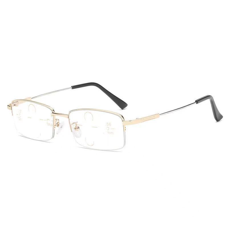 Progressive Multifocal Reading Glasses with Blue Light Blocking and Lightweight Metal Frame
