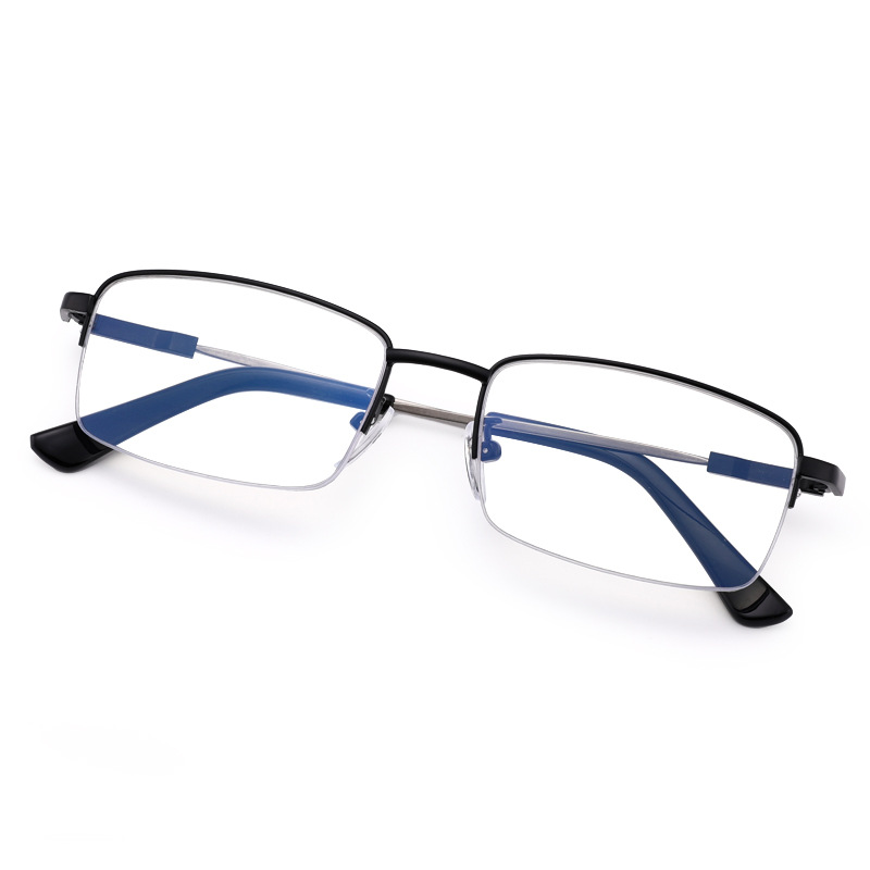Progressive Multifocal Reading Glasses with Blue Light Blocking and Lightweight Metal Frame
