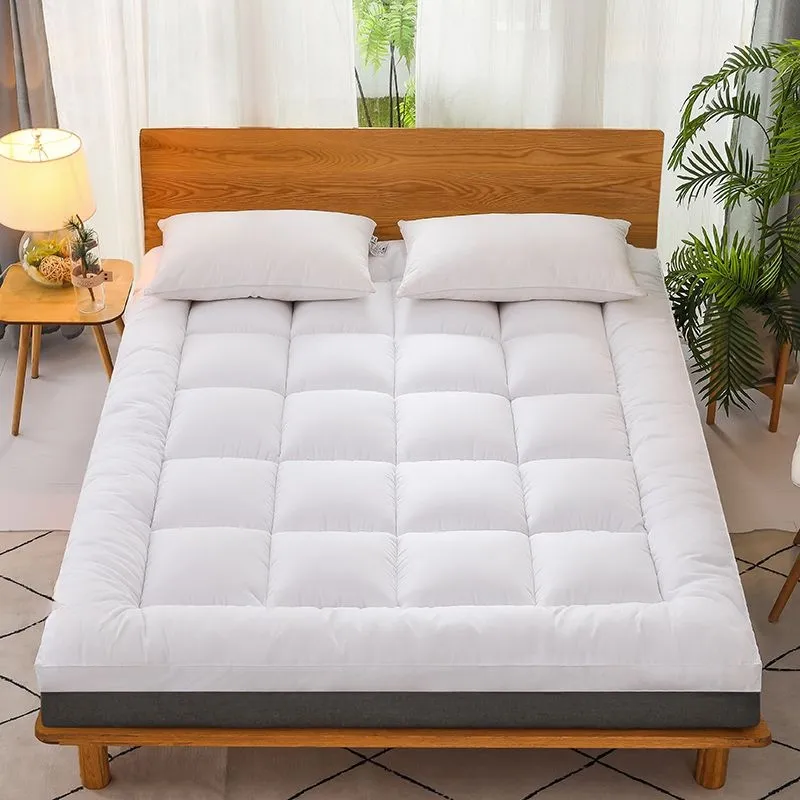 Quilted Down Alternative Mattress Topper with Box-Stitch Design and Plush Comfort