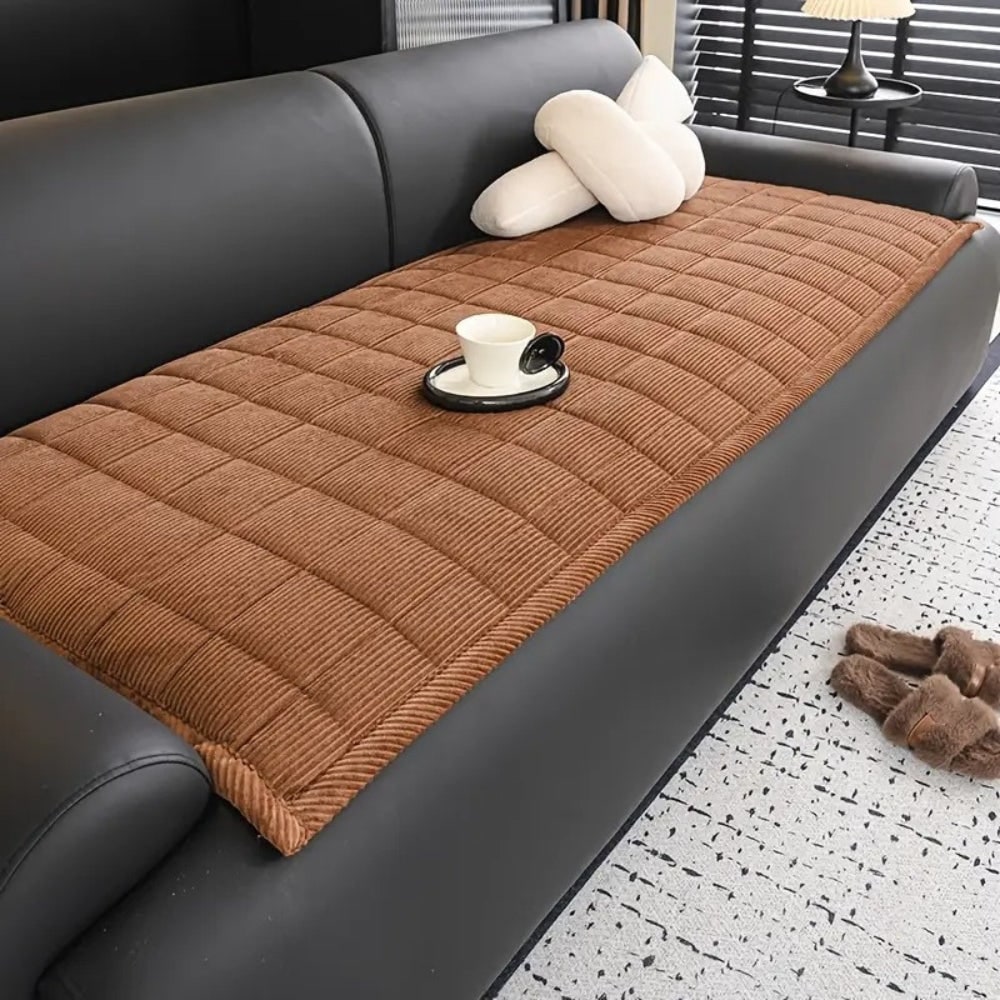 Quilted Sofa Couch Cover and Seat Protector Mat for Dogs with Soft Corduroy Texture