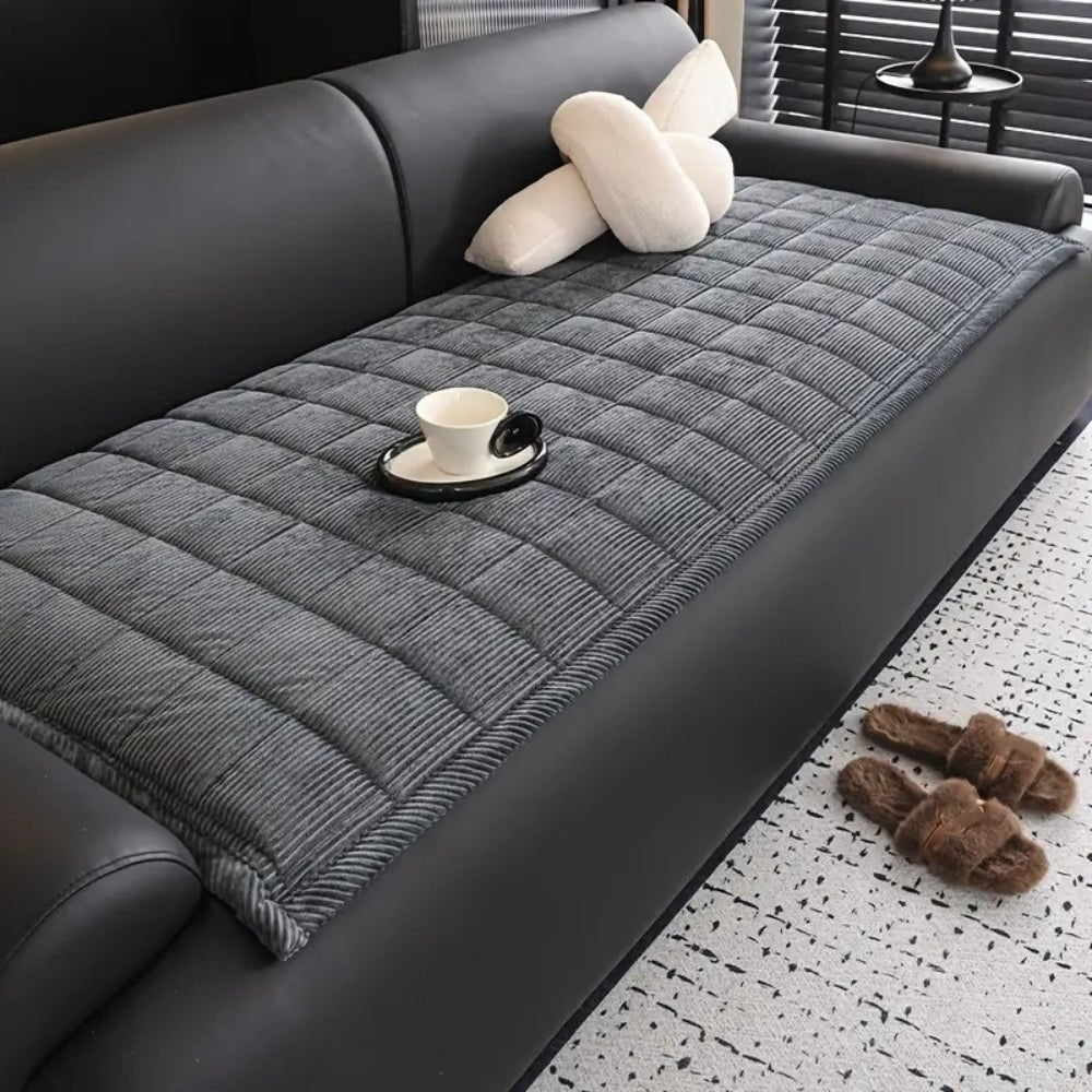 Quilted Sofa Couch Cover and Seat Protector Mat for Dogs with Soft Corduroy Texture