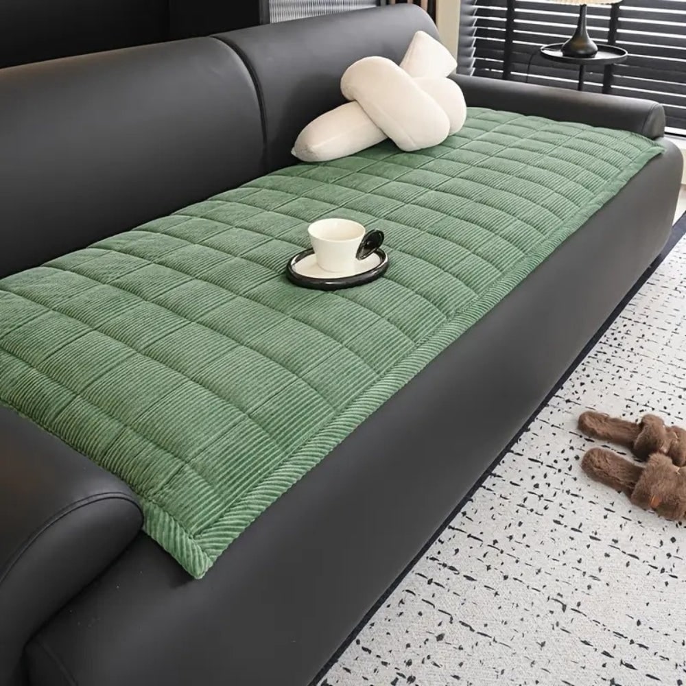 Quilted Sofa Couch Cover and Seat Protector Mat for Dogs with Soft Corduroy Texture