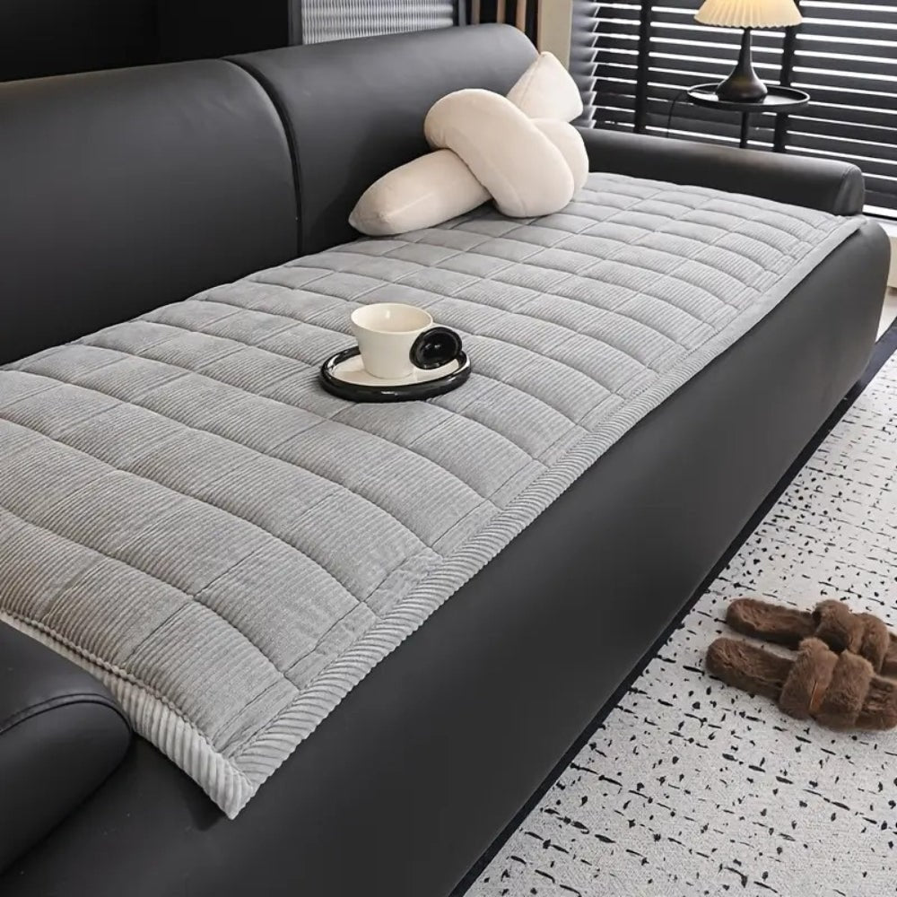 Quilted Sofa Couch Cover and Seat Protector Mat for Dogs with Soft Corduroy Texture