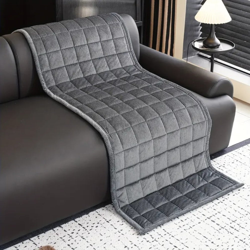 Quilted Sofa Couch Cover and Seat Protector Mat for Dogs with Soft Corduroy Texture