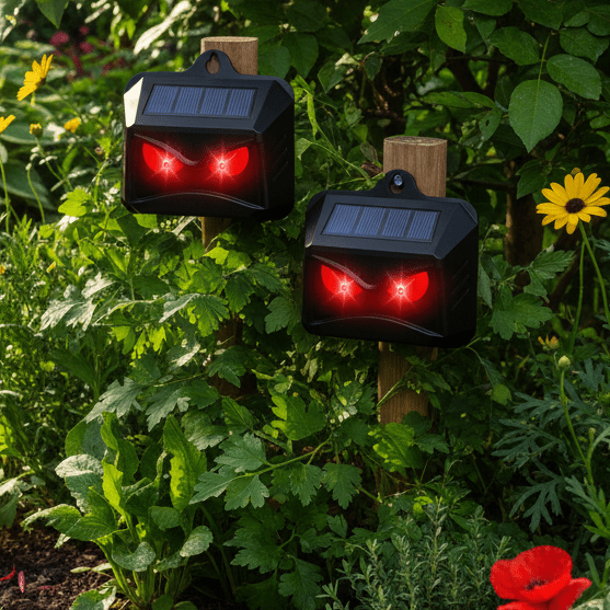 Rat and Mouse Deterrent with Electronic Ultrasonic Pest and Predator Light Eyes for Garden