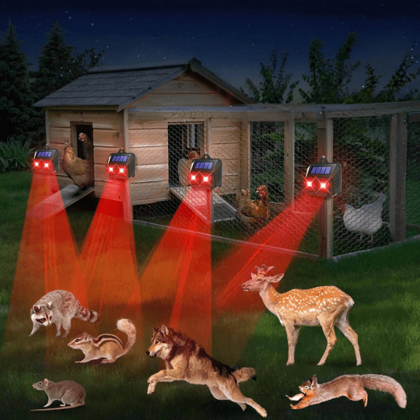 Rat and Mouse Deterrent with Electronic Ultrasonic Pest and Predator Light Eyes for Garden