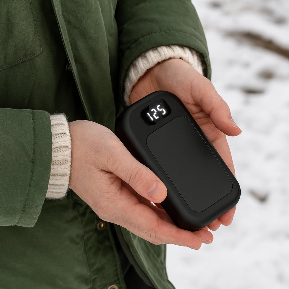 Rechargeable Electric Hand Warmers Reusable Pocket Heater with LED Display and Three Heat Levels