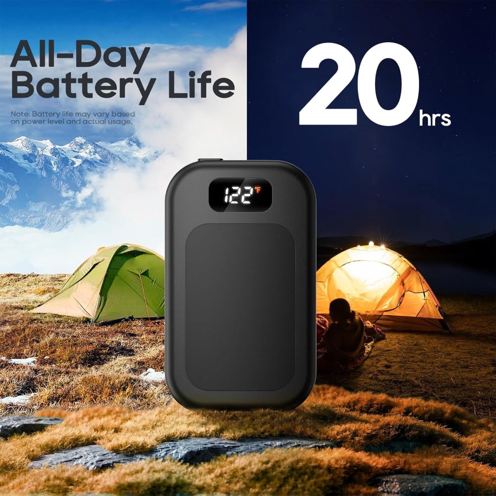 Rechargeable Electric Hand Warmers Reusable Pocket Heater with LED Display and Three Heat Levels