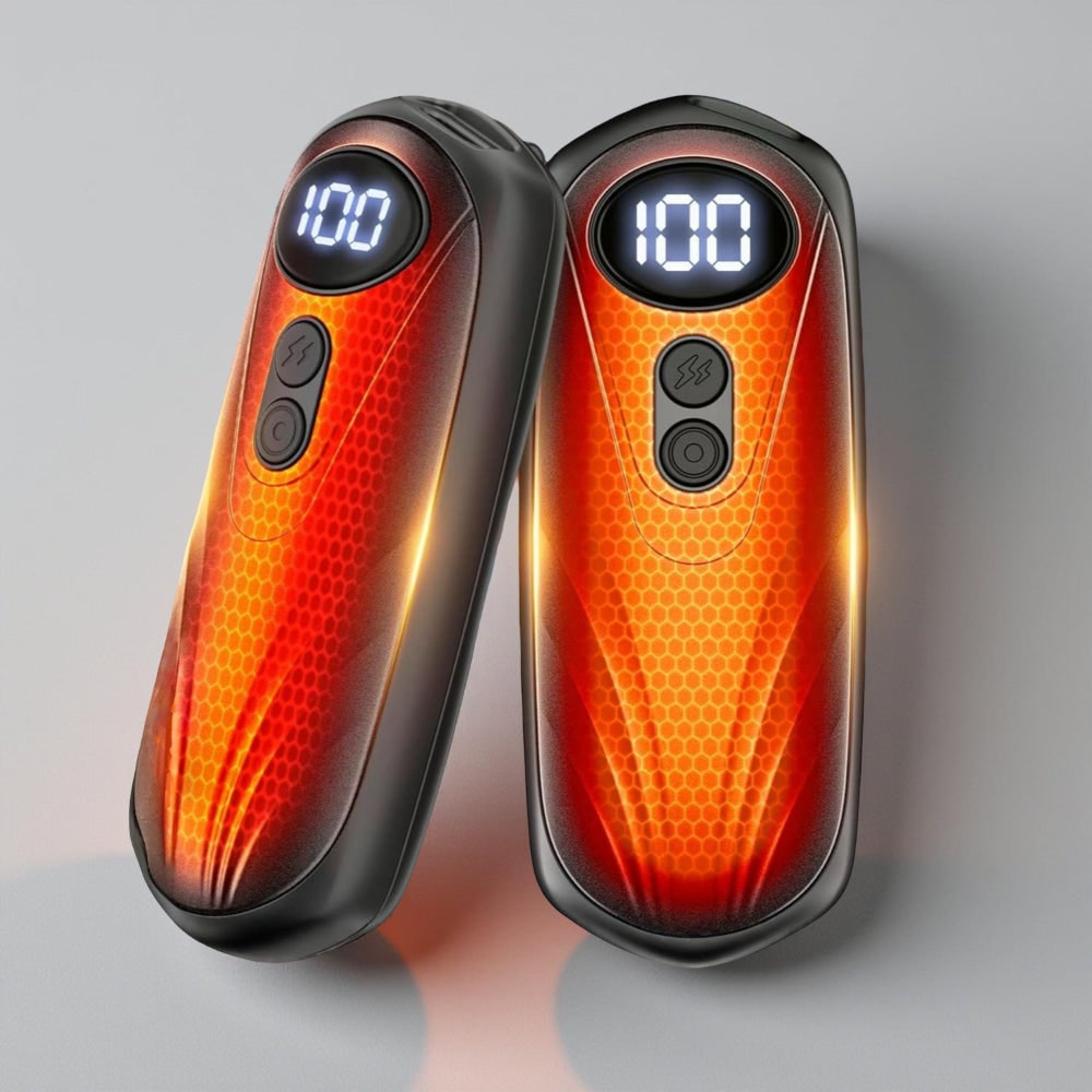 Rechargeable Electric Hand Warmers with LED Display Reusable Portable Pocket Heater Set of 2