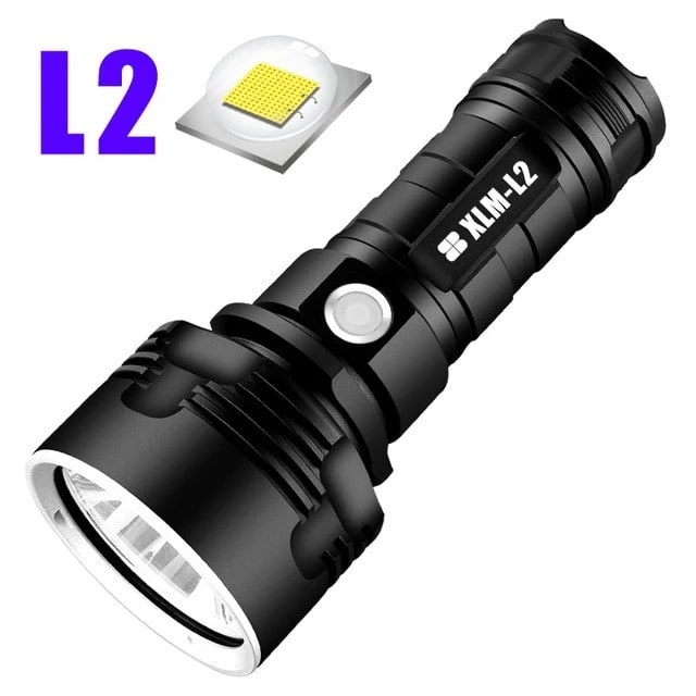 Rechargeable LED Flashlight and Torch with High Lumen Output Aluminum Alloy Body and Tactical Design