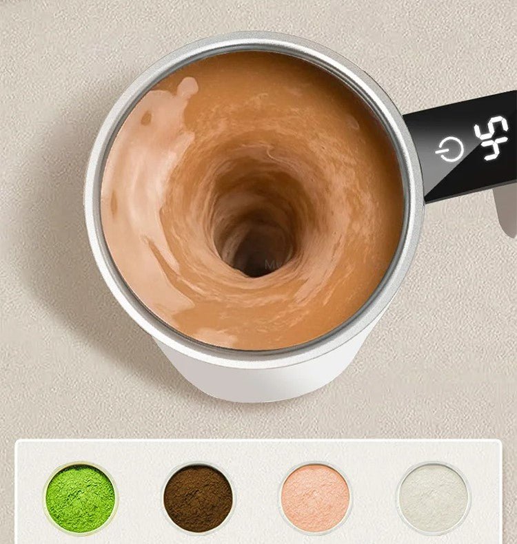 Portable Self Stirring Coffee Mug with Digital Temperature Screen