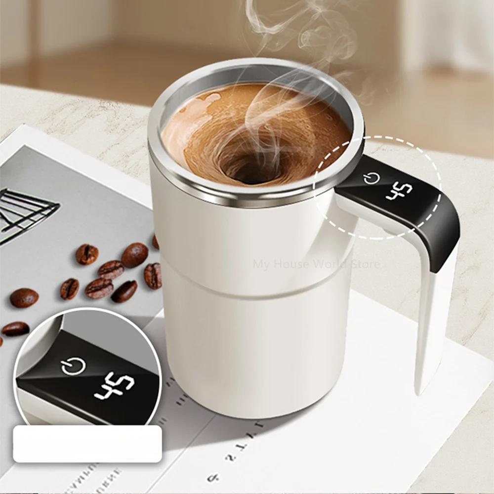 Portable Self Stirring Coffee Mug with Digital Temperature Screen