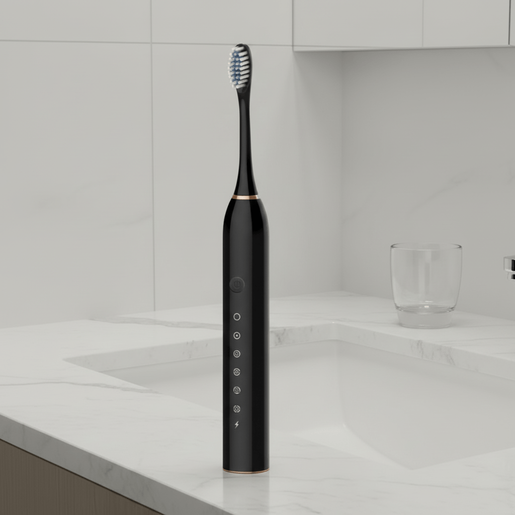 Rechargeable Sonic Electric Toothbrush with Timer 8 Replacement Heads and Travel Case