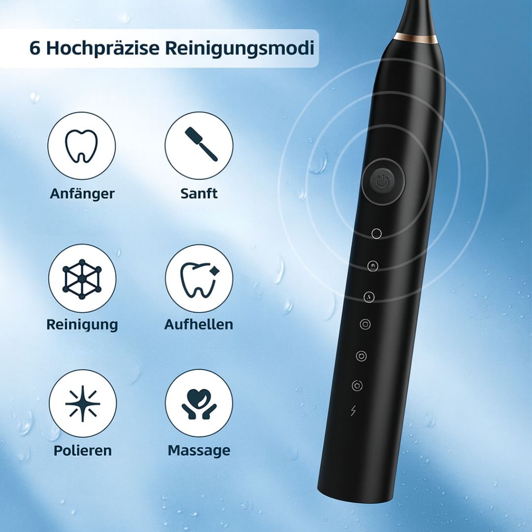 Rechargeable Sonic Electric Toothbrush with Timer and Soft Contoured Bristles