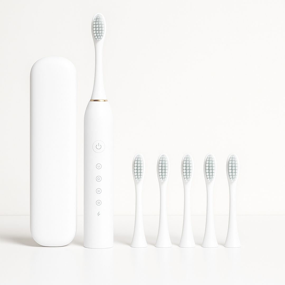 Rechargeable Sonic Electric Toothbrush with Timer and Soft Contoured Bristles